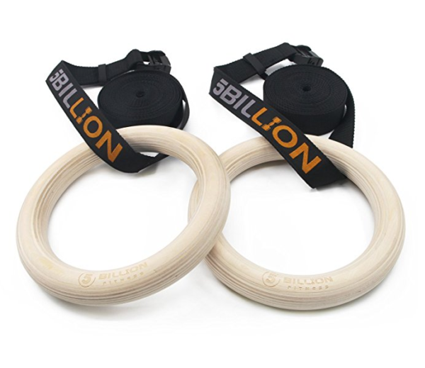 Anelli Da Ginnastica In Legno - Diametro 28mm, Portata 300kg, Con Corde 4.5m, Per Calisthenics E Home Gym - Foto 7